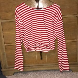 Forever 21 red stripped crop top